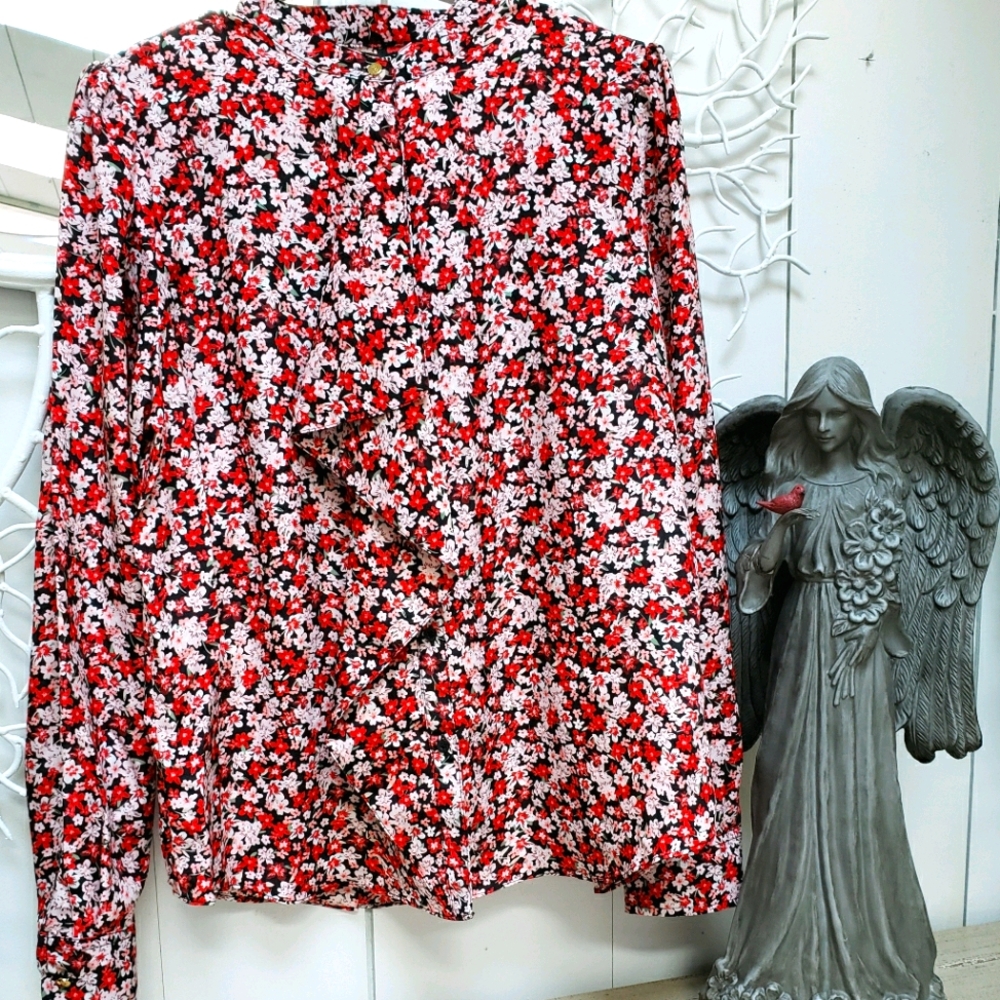 Lauren Red Floral Blouse